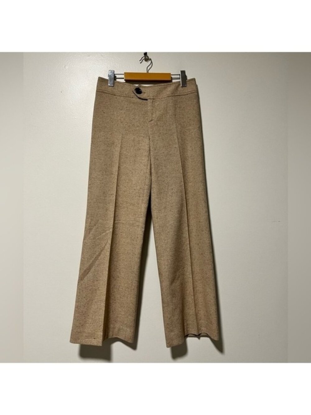 Jean Pascale Women’s Wool-Blend Wide-Leg Cropped Pants, Size 6, Made in Spain